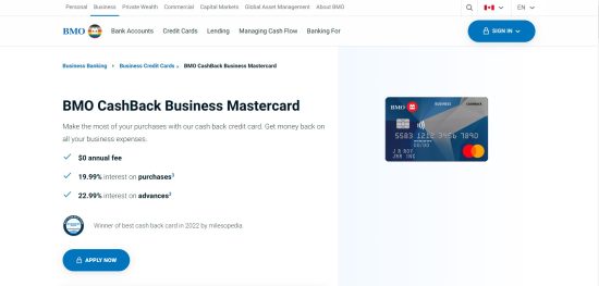 BMO CashBack Business Mastercard