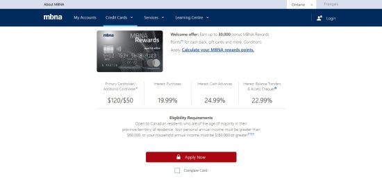 MBNA Rewards World Elite Mastercard
