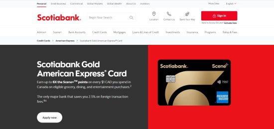 Scotiabank Gold American Express Card
