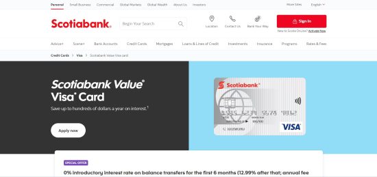 Scotiabank Value Visa