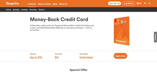 Tangerine Money-Back Credit Card