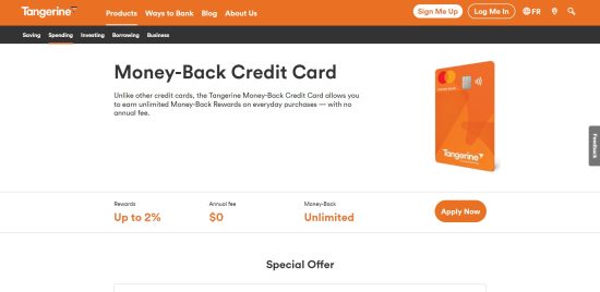 Tangerine Money-Back Credit Card
