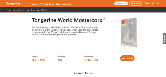 Tangerine World Mastercard