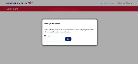 Bank of America Visa Debit Card