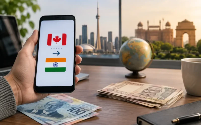 how to transfer money from canada to india